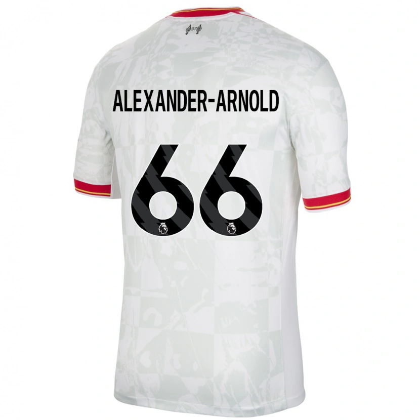 Danxen Kinderen Trent Alexander-Arnold #66 Wit Rood Zwart Thuisshirt Derde Tenue 2024/25 T-Shirt