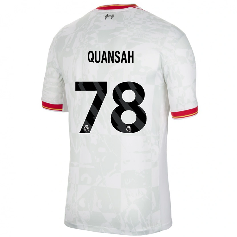 Danxen Kinderen Jarell Quansah #78 Wit Rood Zwart Thuisshirt Derde Tenue 2024/25 T-Shirt