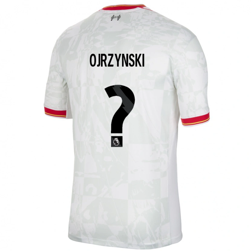 Danxen Kinderen Jakub Ojrzynski #0 Wit Rood Zwart Thuisshirt Derde Tenue 2024/25 T-Shirt