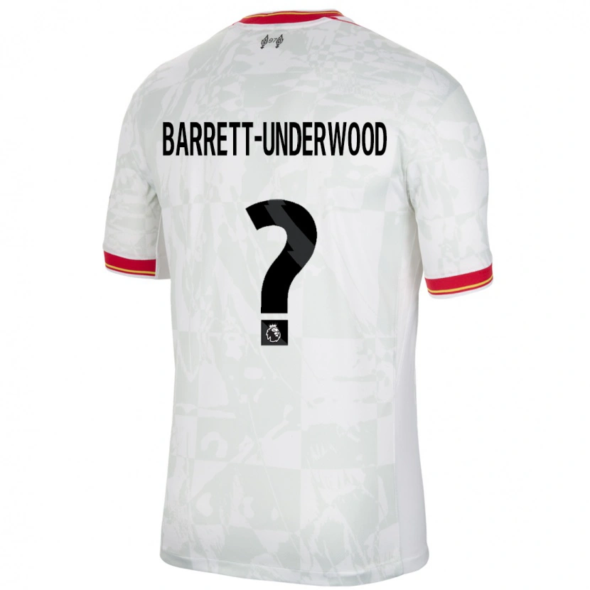 Danxen Kinderen Keehan Barrett-Underwood #0 Wit Rood Zwart Thuisshirt Derde Tenue 2024/25 T-Shirt