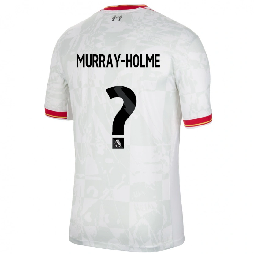 Danxen Kinderen Hadyn Murray-Holme #0 Wit Rood Zwart Thuisshirt Derde Tenue 2024/25 T-Shirt