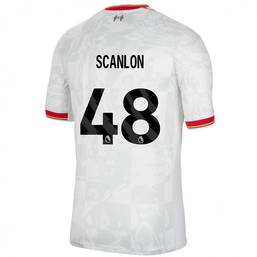 Danxen Kinderen Calum Scanlon #48 Wit Rood Zwart Thuisshirt Derde Tenue 2024/25 T-Shirt