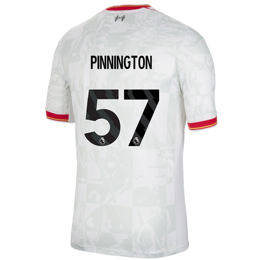 Danxen Kinderen Carter Pinnington #57 Wit Rood Zwart Thuisshirt Derde Tenue 2024/25 T-Shirt