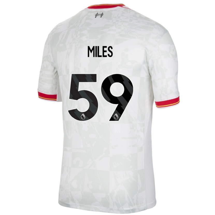 Danxen Kinderen Terence Miles #59 Wit Rood Zwart Thuisshirt Derde Tenue 2024/25 T-Shirt