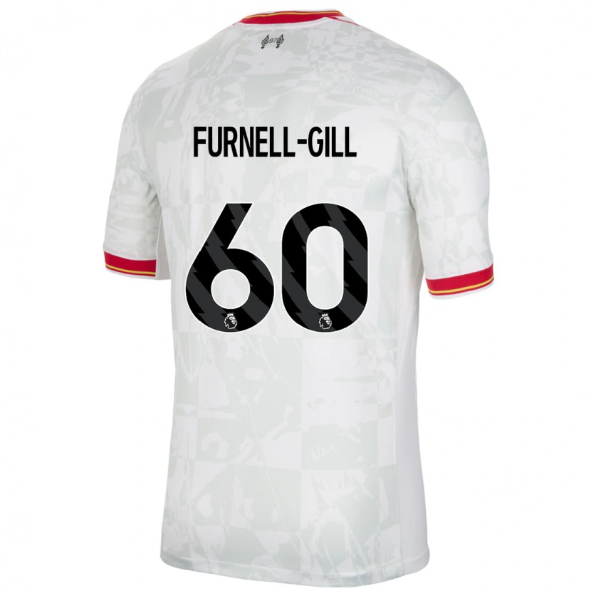 Danxen Kinderen Luca Furnell-Gill #60 Wit Rood Zwart Thuisshirt Derde Tenue 2024/25 T-Shirt