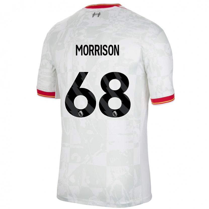 Danxen Kinderen Kieran Morrison #68 Wit Rood Zwart Thuisshirt Derde Tenue 2024/25 T-Shirt