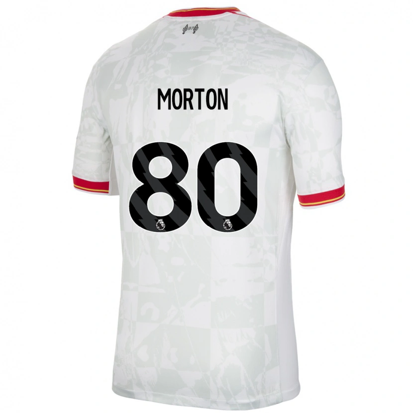 Danxen Kinderen Tyler Morton #80 Wit Rood Zwart Thuisshirt Derde Tenue 2024/25 T-Shirt