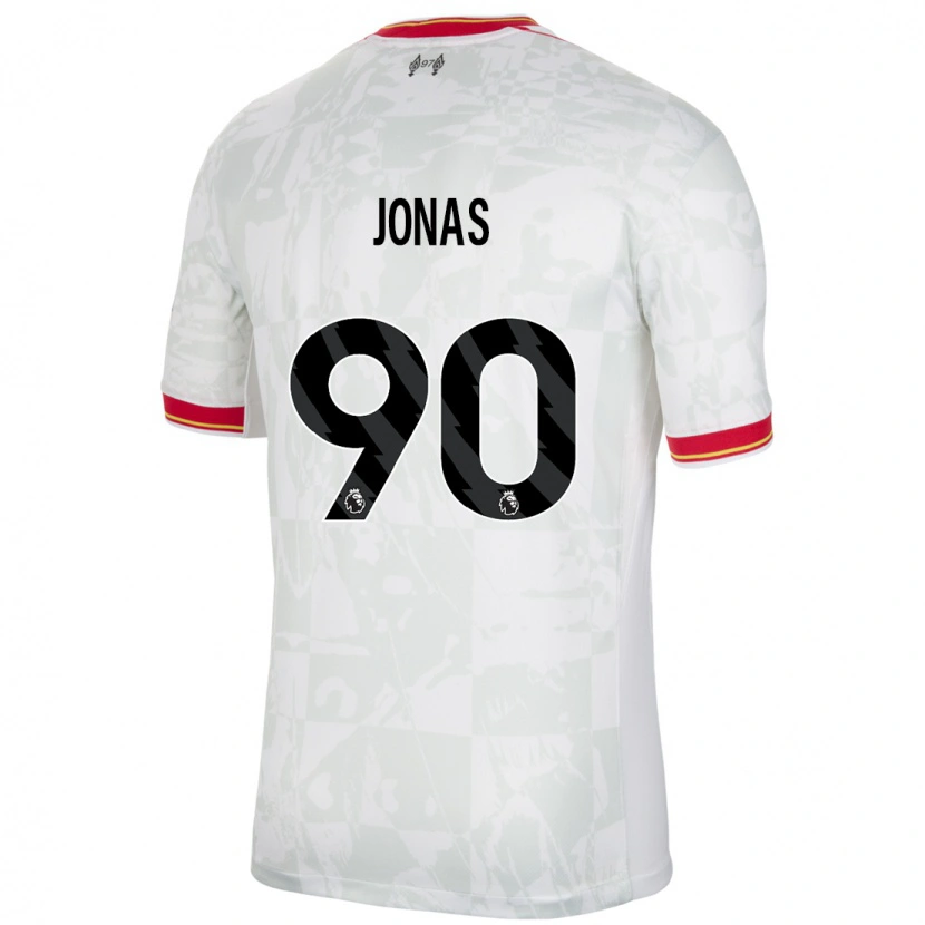 Danxen Kinderen Lee Jonas #90 Wit Rood Zwart Thuisshirt Derde Tenue 2024/25 T-Shirt