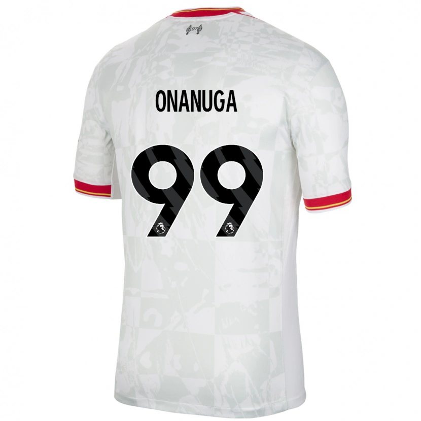 Danxen Kinderen Fola Onanuga #99 Wit Rood Zwart Thuisshirt Derde Tenue 2024/25 T-Shirt