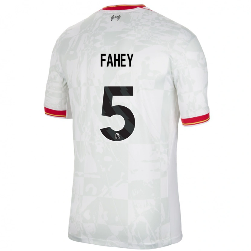 Danxen Kinderen Niamh Fahey #5 Wit Rood Zwart Thuisshirt Derde Tenue 2024/25 T-Shirt