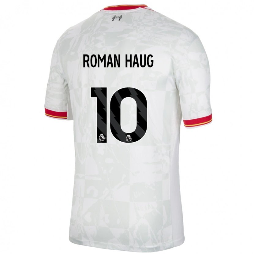 Danxen Kinderen Sophie Román Haug #10 Wit Rood Zwart Thuisshirt Derde Tenue 2024/25 T-Shirt