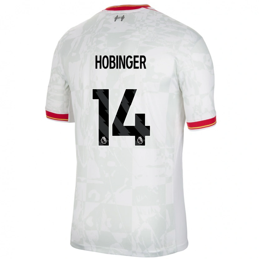 Danxen Kinderen Marie Höbinger #14 Wit Rood Zwart Thuisshirt Derde Tenue 2024/25 T-Shirt