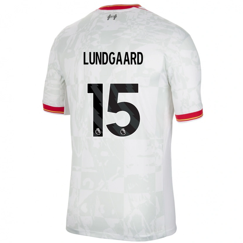 Danxen Kinderen Sofie Lundgaard #15 Wit Rood Zwart Thuisshirt Derde Tenue 2024/25 T-Shirt