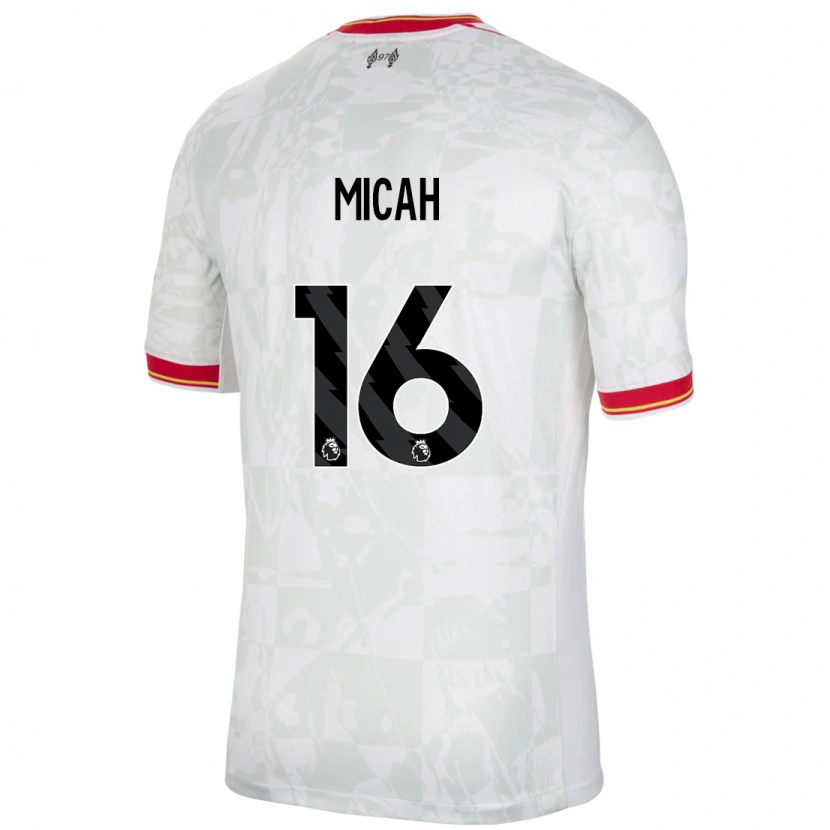 Danxen Kinderen Teagan Micah #16 Wit Rood Zwart Thuisshirt Derde Tenue 2024/25 T-Shirt