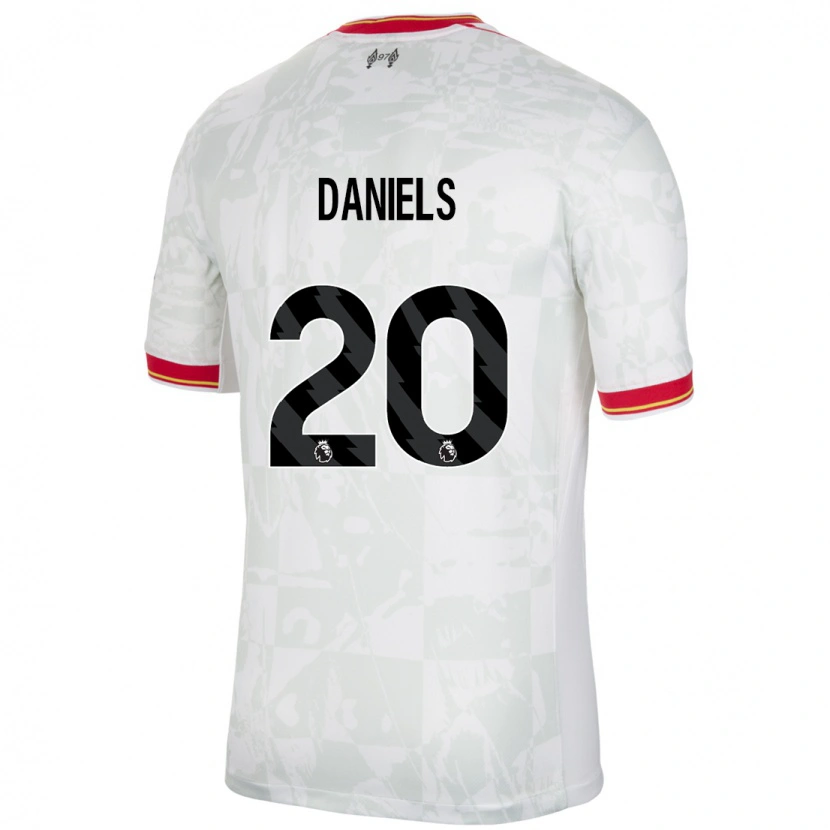 Danxen Kinderen Yana Daniëls #20 Wit Rood Zwart Thuisshirt Derde Tenue 2024/25 T-Shirt