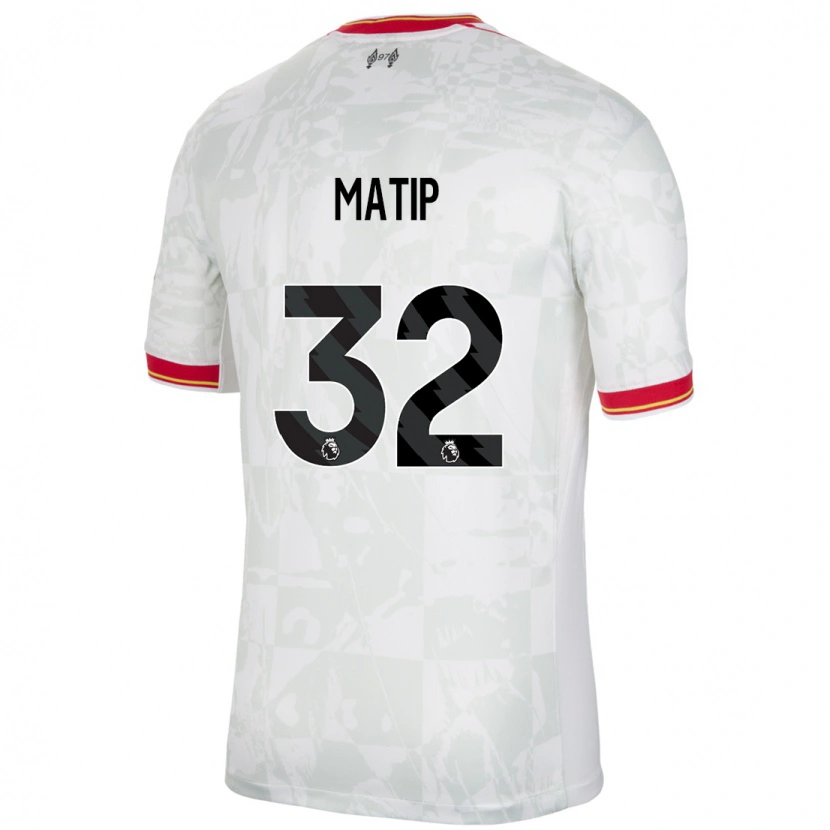 Danxen Kinderen Joel Matip #32 Wit Rood Zwart Thuisshirt Derde Tenue 2024/25 T-Shirt