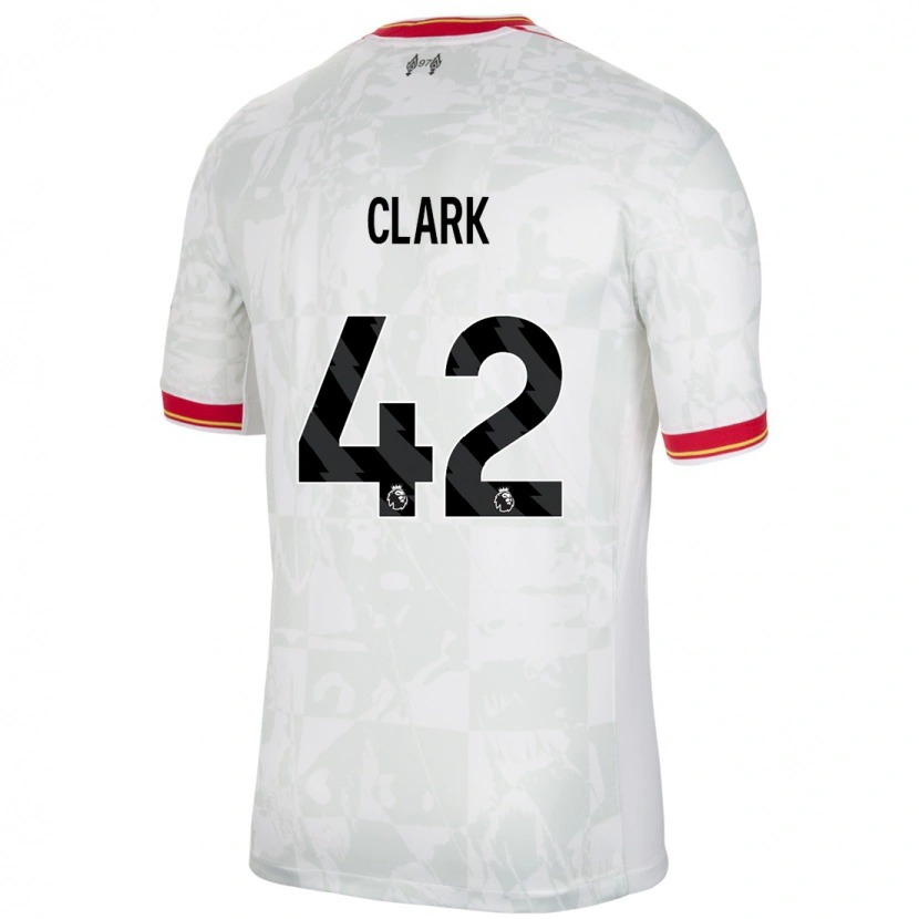 Danxen Kinderen Bobby Clark #42 Wit Rood Zwart Thuisshirt Derde Tenue 2024/25 T-Shirt