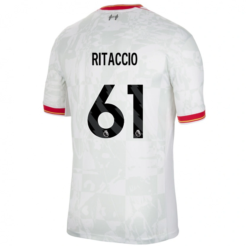 Danxen Kinderen Matteo Ritaccio #61 Wit Rood Zwart Thuisshirt Derde Tenue 2024/25 T-Shirt