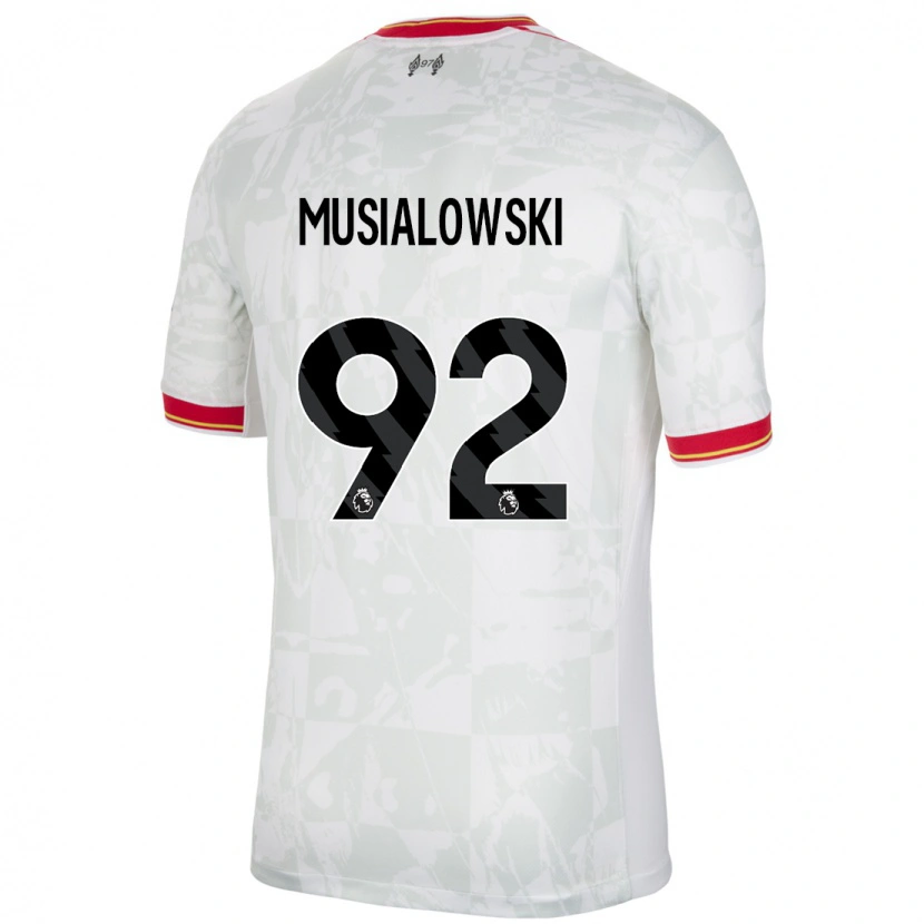 Danxen Kinderen Mateusz Musialowski #92 Wit Rood Zwart Thuisshirt Derde Tenue 2024/25 T-Shirt