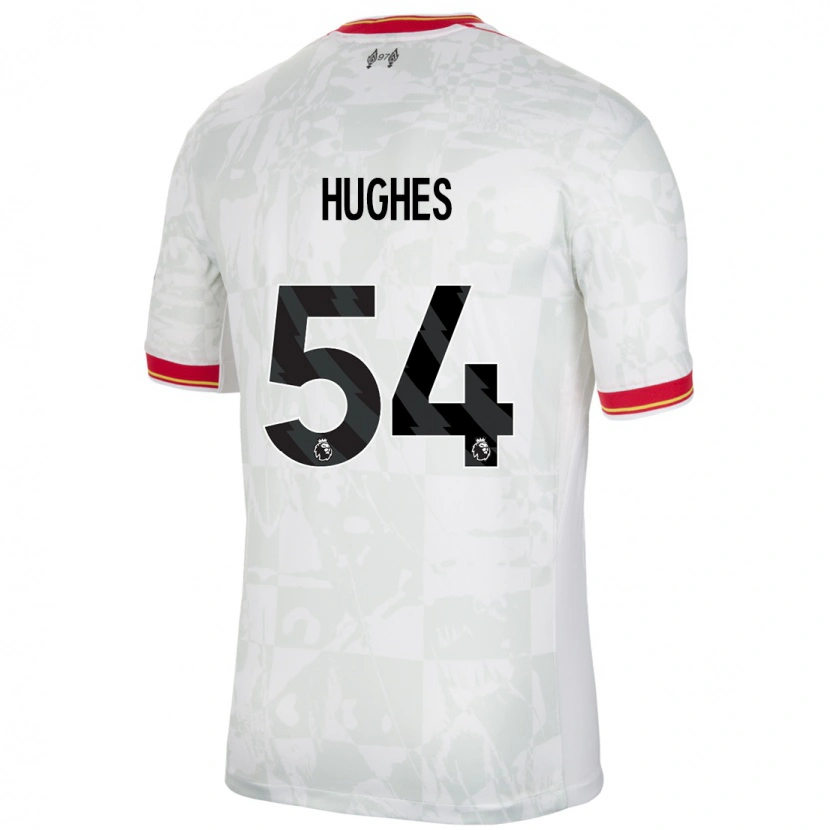 Danxen Kinderen Liam Hughes #54 Wit Rood Zwart Thuisshirt Derde Tenue 2024/25 T-Shirt