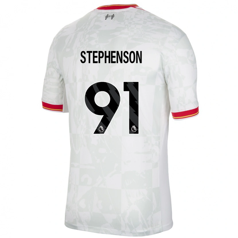 Danxen Kinderen Luca Stephenson #91 Wit Rood Zwart Thuisshirt Derde Tenue 2024/25 T-Shirt