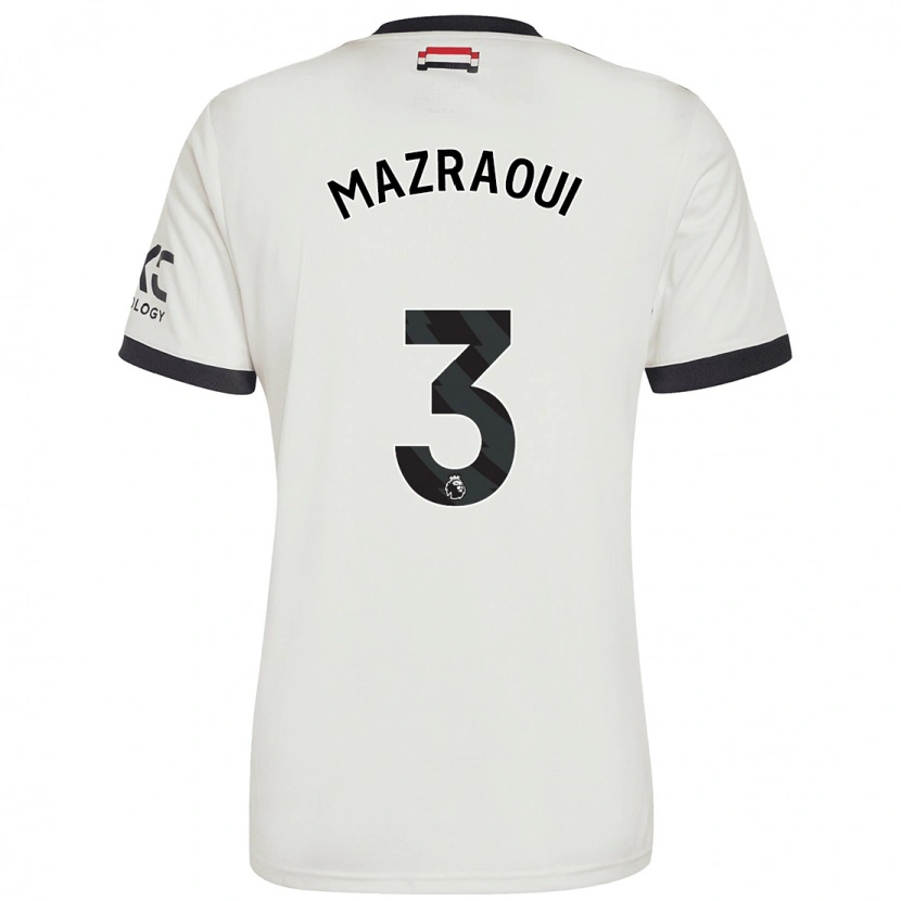 Danxen Kinderen Noussair Mazraoui #3 Gebroken Wit Thuisshirt Derde Tenue 2024/25 T-Shirt