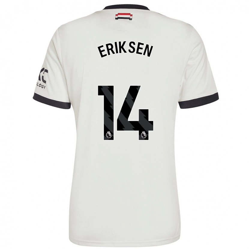 Danxen Kinderen Christian Eriksen #14 Gebroken Wit Thuisshirt Derde Tenue 2024/25 T-Shirt