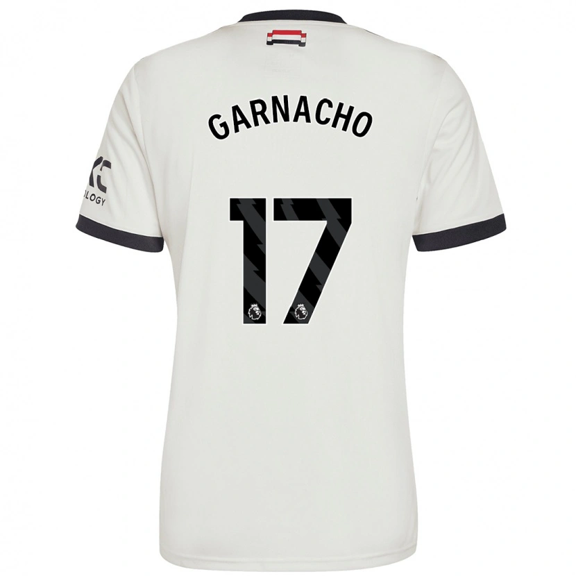 Danxen Kinderen Alejandro Garnacho #17 Gebroken Wit Thuisshirt Derde Tenue 2024/25 T-Shirt