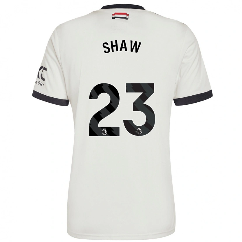 Danxen Kinderen Luke Shaw #23 Gebroken Wit Thuisshirt Derde Tenue 2024/25 T-Shirt