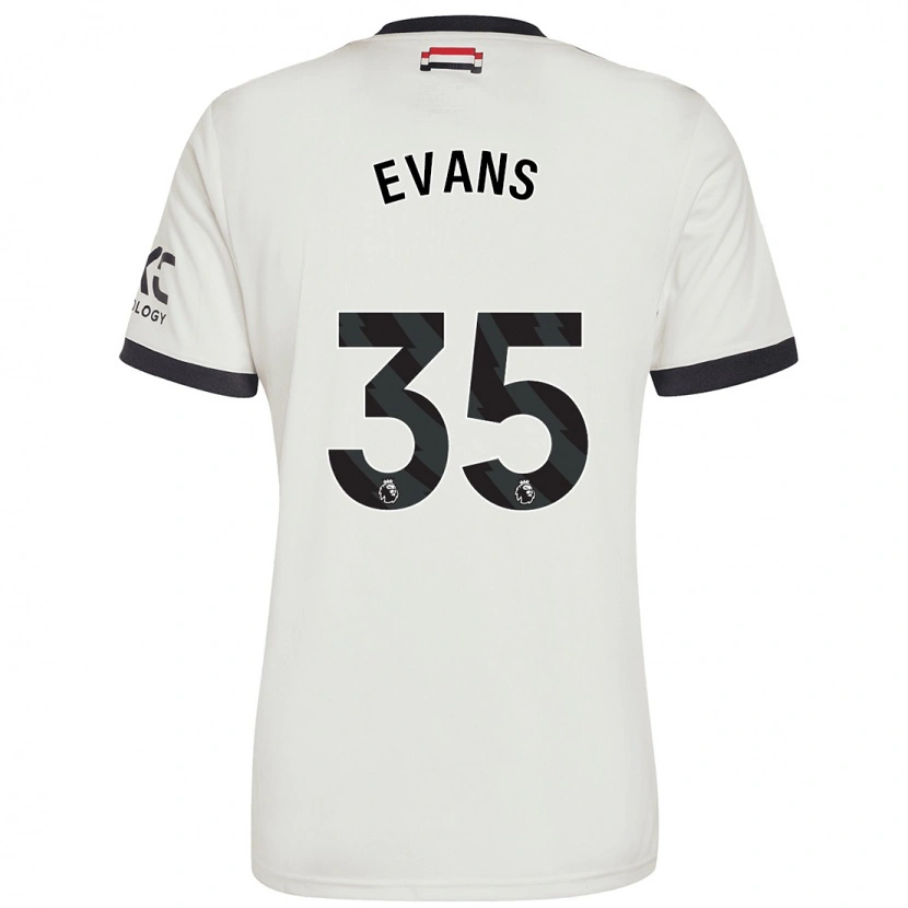 Danxen Kinderen Jonny Evans #35 Gebroken Wit Thuisshirt Derde Tenue 2024/25 T-Shirt