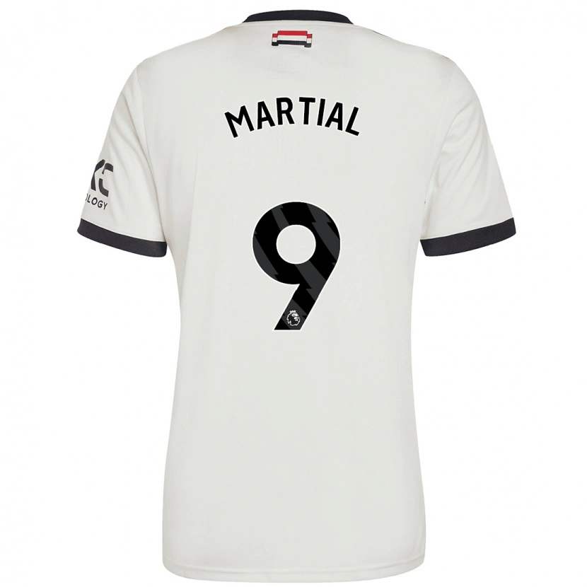 Danxen Kinderen Anthony Martial #9 Gebroken Wit Thuisshirt Derde Tenue 2024/25 T-Shirt