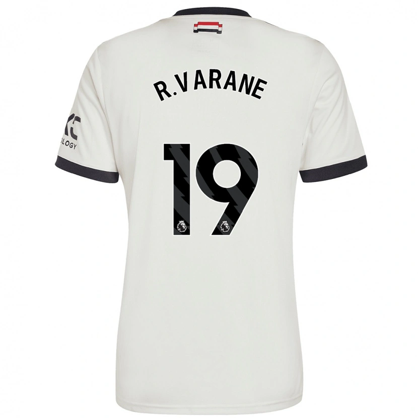 Danxen Kinderen Raphaël Varane #19 Gebroken Wit Thuisshirt Derde Tenue 2024/25 T-Shirt