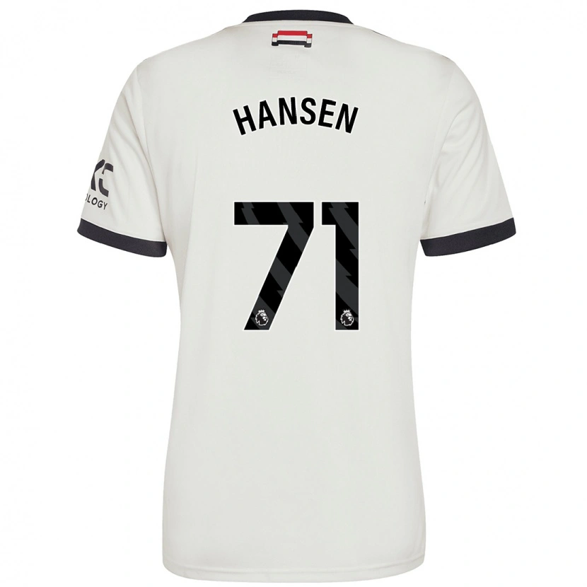 Danxen Kinderen Isak Hansen-Aaroen #71 Gebroken Wit Thuisshirt Derde Tenue 2024/25 T-Shirt