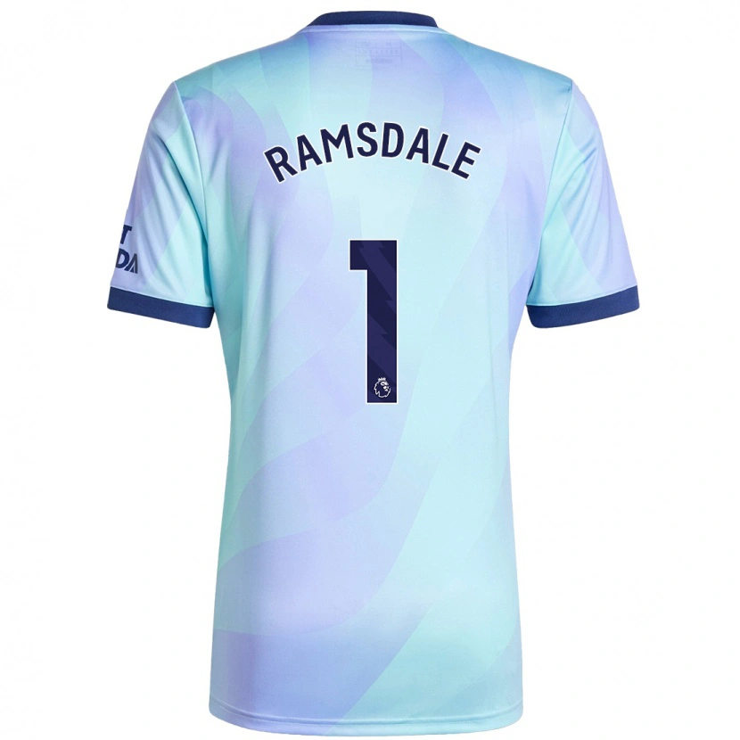 Danxen Kinderen Aaron Ramsdale #1 Aqua Thuisshirt Derde Tenue 2024/25 T-Shirt