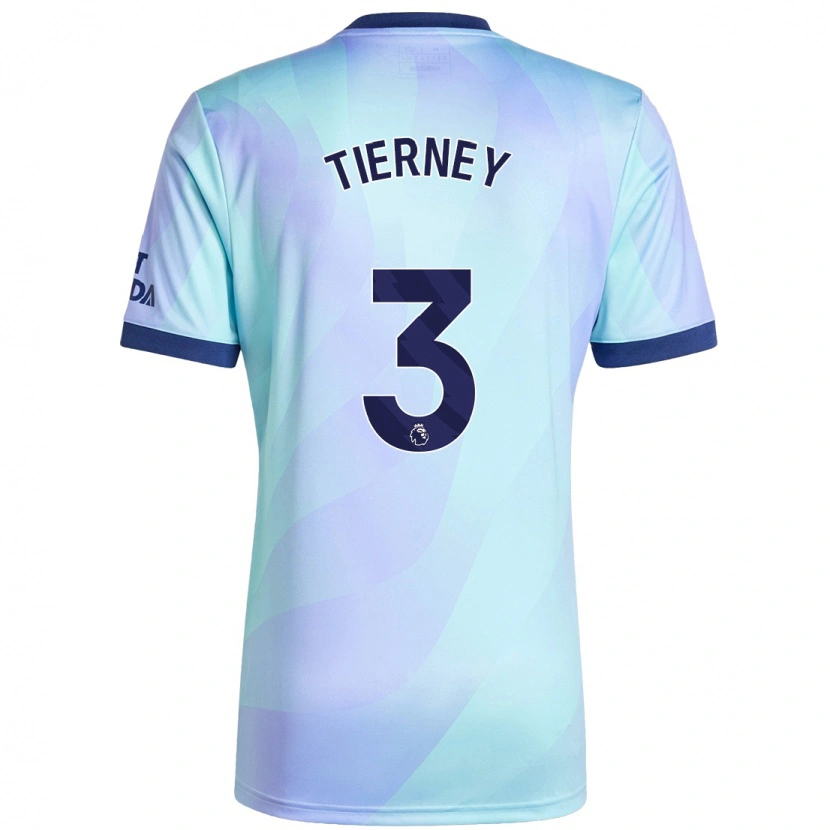 Danxen Kinderen Kieran Tierney #3 Aqua Thuisshirt Derde Tenue 2024/25 T-Shirt