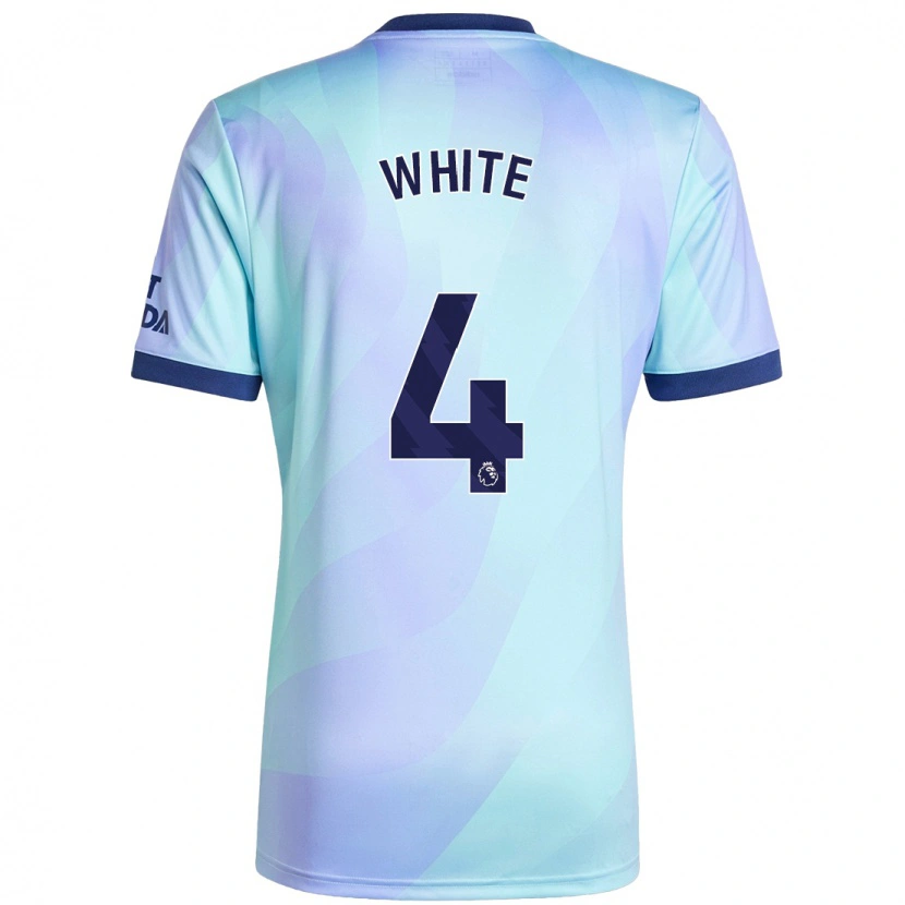 Danxen Kinderen Ben White #4 Aqua Thuisshirt Derde Tenue 2024/25 T-Shirt