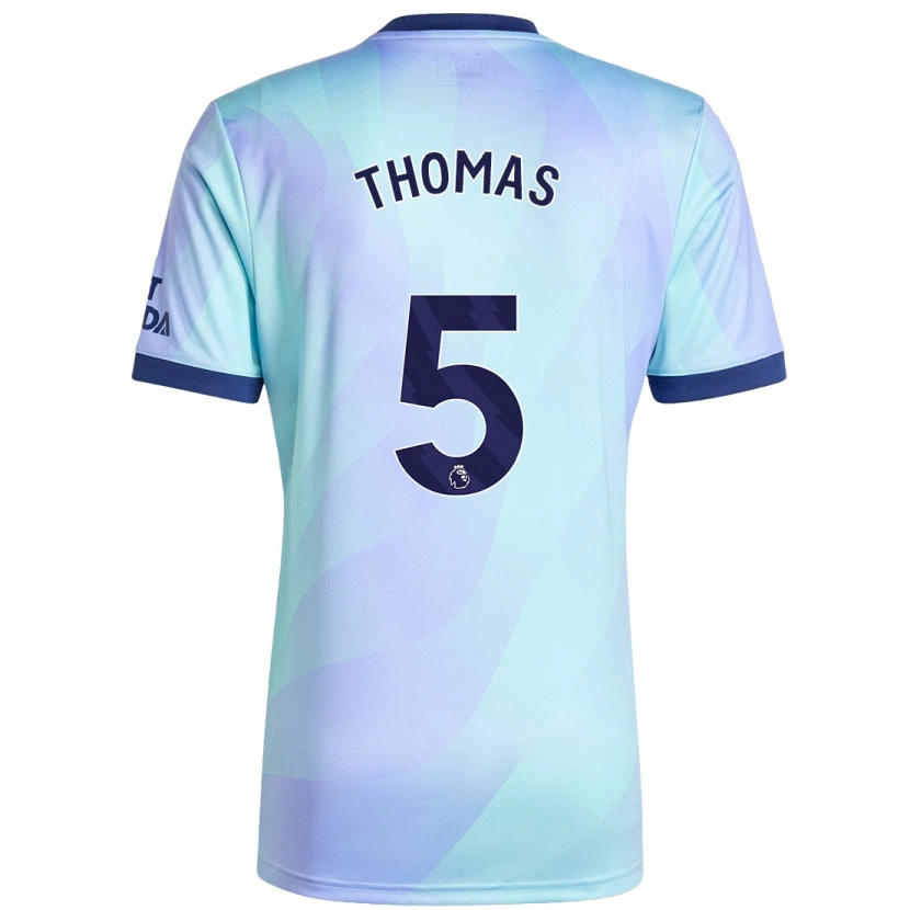 Danxen Kinderen Thomas Partey #5 Aqua Thuisshirt Derde Tenue 2024/25 T-Shirt