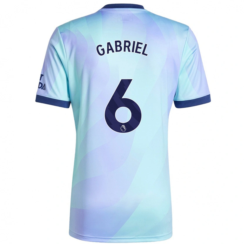 Danxen Kinderen Gabriel Magalhães #6 Aqua Thuisshirt Derde Tenue 2024/25 T-Shirt