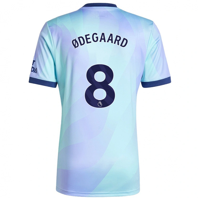 Danxen Kinderen Martin Ødegaard #8 Aqua Thuisshirt Derde Tenue 2024/25 T-Shirt