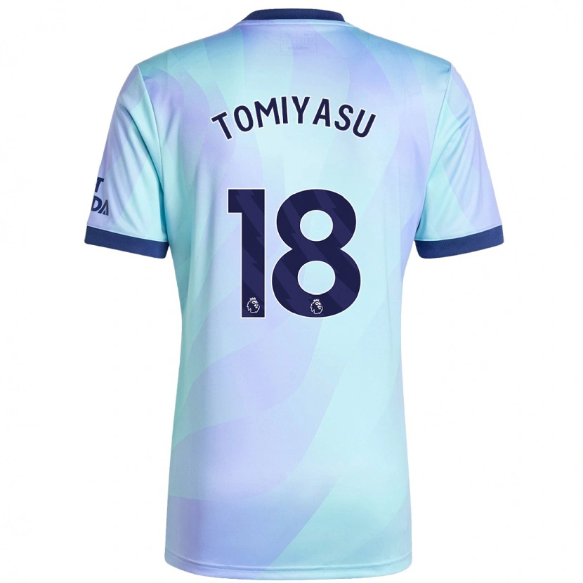 Danxen Kinderen Takehiro Tomiyasu #18 Aqua Thuisshirt Derde Tenue 2024/25 T-Shirt