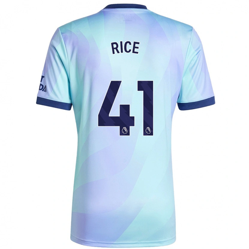 Danxen Kinderen Declan Rice #41 Aqua Thuisshirt Derde Tenue 2024/25 T-Shirt