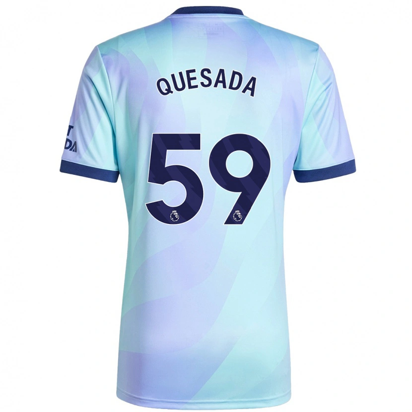 Danxen Kinderen Elián Quesada #59 Aqua Thuisshirt Derde Tenue 2024/25 T-Shirt