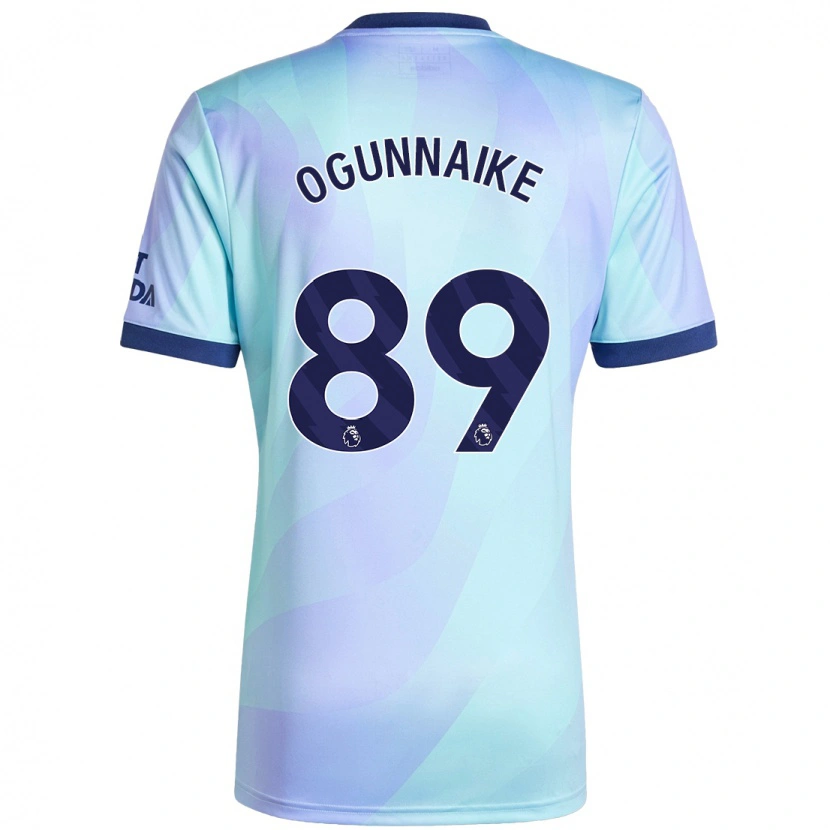 Danxen Kinderen Josh Ogunnaike #89 Aqua Thuisshirt Derde Tenue 2024/25 T-Shirt