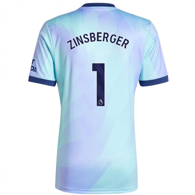 Danxen Kinderen Manuela Zinsberger #1 Aqua Thuisshirt Derde Tenue 2024/25 T-Shirt