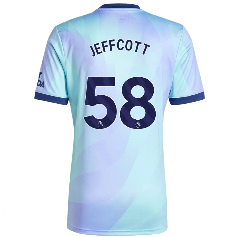 Danxen Kinderen Henry Jeffcott #58 Aqua Thuisshirt Derde Tenue 2024/25 T-Shirt