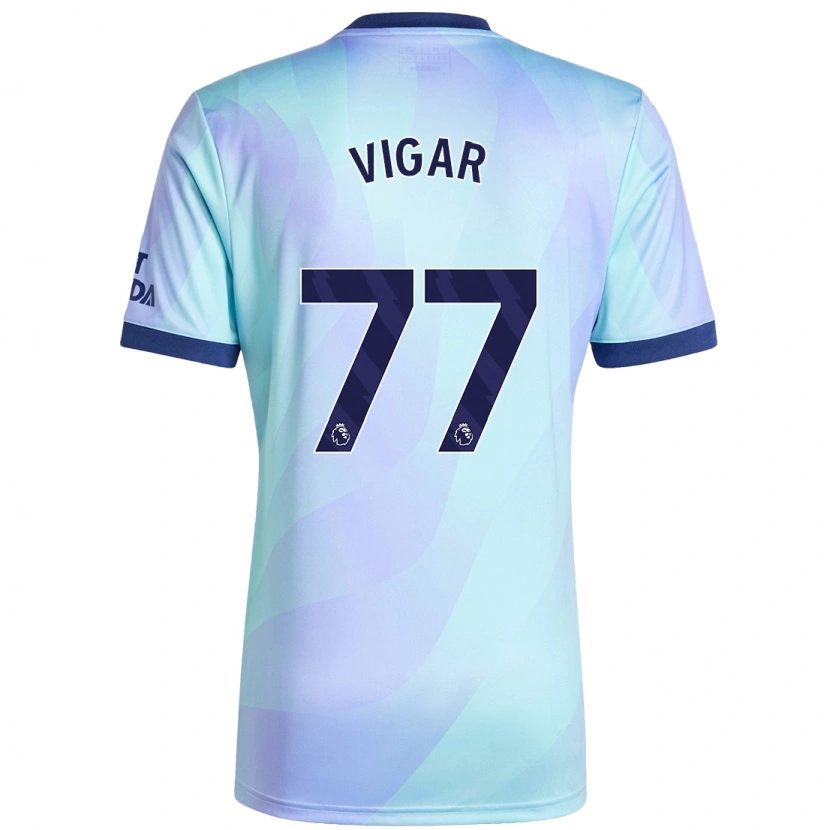 Danxen Kinderen Billy Vigar #77 Aqua Thuisshirt Derde Tenue 2024/25 T-Shirt