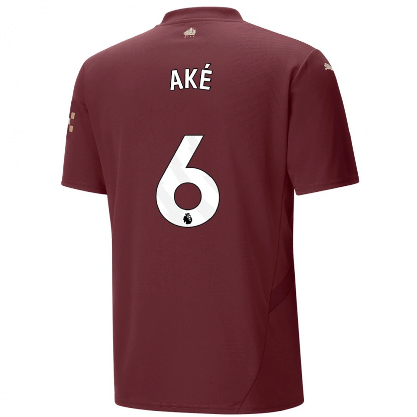 Danxen Kinderen Nathan Aké #6 Kastanjebruin Thuisshirt Derde Tenue 2024/25 T-Shirt