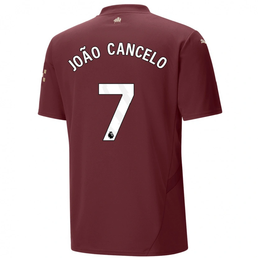 Danxen Kinderen João Cancelo #7 Kastanjebruin Thuisshirt Derde Tenue 2024/25 T-Shirt