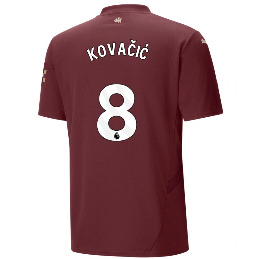 Danxen Kinderen Mateo Kovacic #8 Kastanjebruin Thuisshirt Derde Tenue 2024/25 T-Shirt