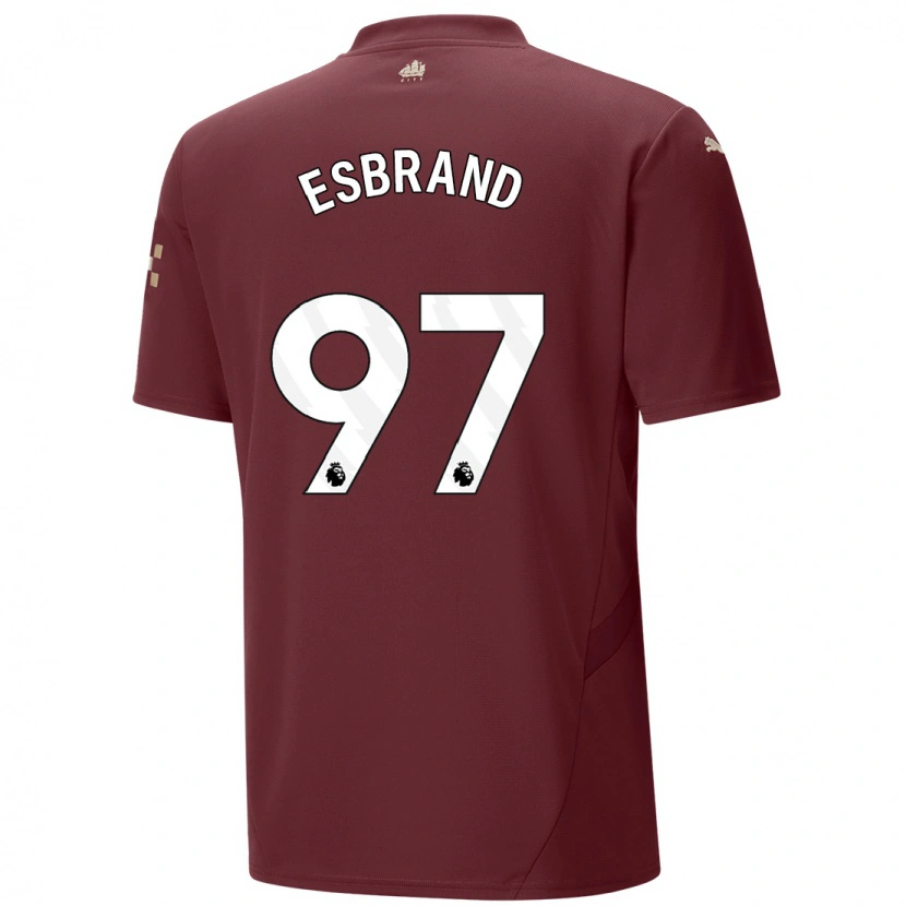 Danxen Kinderen Josh Wilson-Esbrand #97 Kastanjebruin Thuisshirt Derde Tenue 2024/25 T-Shirt